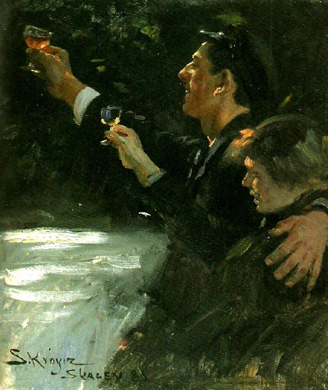 Peter Severin Kroyer hipp, hipp, hurra oil painting image